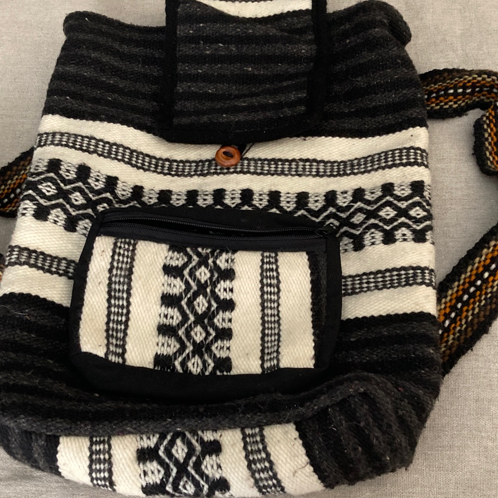 Nwot Rare Hand Made Mexican Wool Blanket Backpack